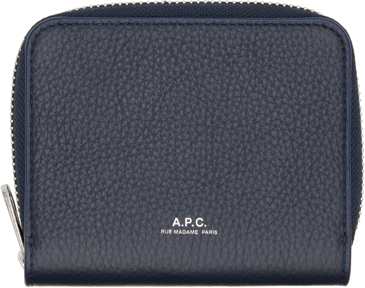 A.P.C. Navy Chelsea Zip Wallet
