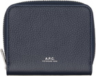 A.P.C. Navy Chelsea Zip Wallet
