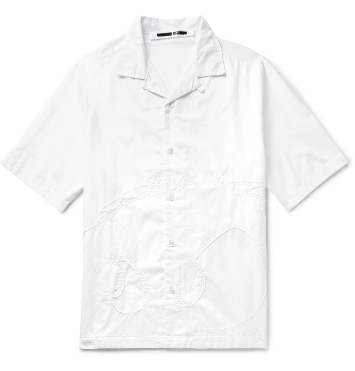 Photo: McQ Alexander McQueen - Monster Billy Camp-Collar Logo-Appliquéd Cotton Shirt - White