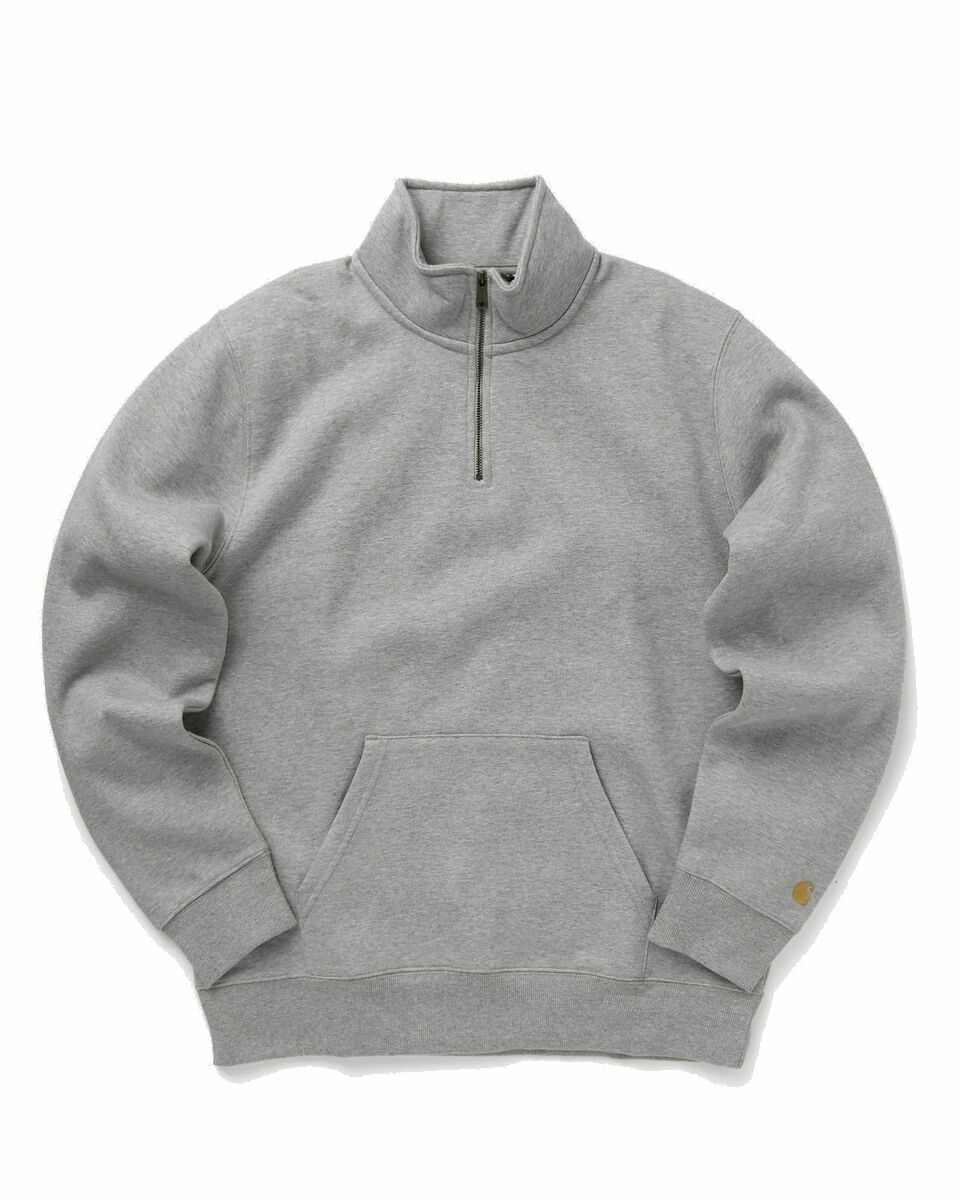 Photo: Carhartt Wip Chase Neck Zip Sweat Grey - Mens - Half Zips