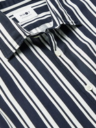 NN07 - Errico Striped TENCEL and Linen-Blend Shirt - Blue