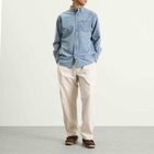 Dubbleware Men's Vintage B.D. Shirt in Denim Stripe Indigo Washed