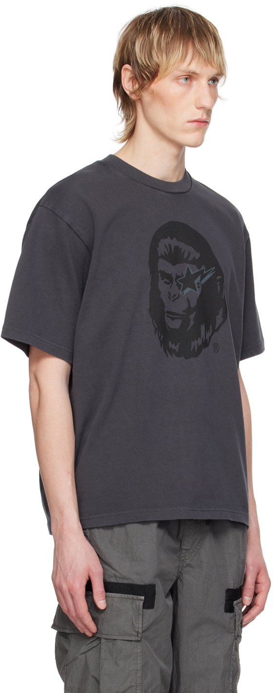 A Bathing Ape World Gone Mad Barely-used Black T Shirt Front