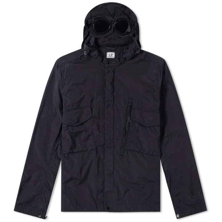 Photo: C.P. Company Chrome Goggle Hooded Shirt Jacket Blue