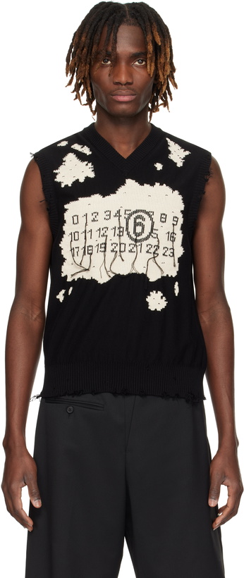 Photo: MM6 Maison Margiela Black Distressed Vest