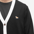 Maison Kitsuné Men's Baby Fox Patch Bicolor Classic Cardigan in Black