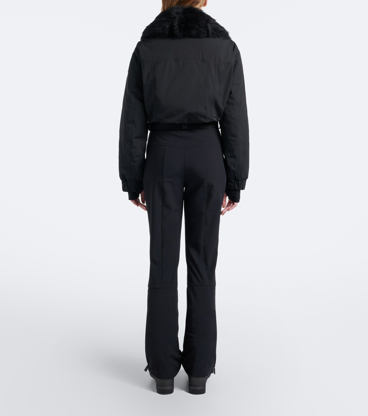 Moncler Grenoble Belted shearling-trimmed ski suit