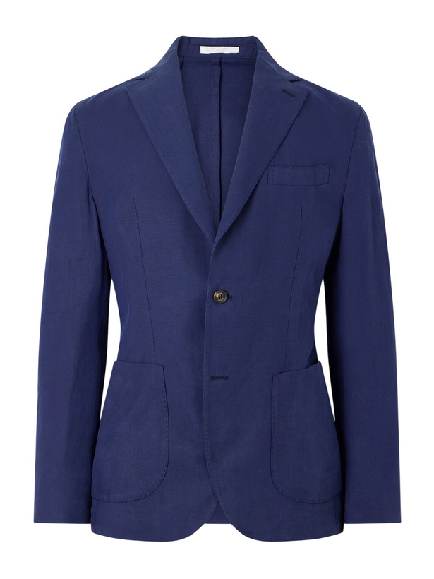 Photo: Eleventy - Lyocell and Linen-Blend Suit Jacket - Blue