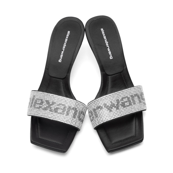 Alexander wang black outlet jessie crystal sandals