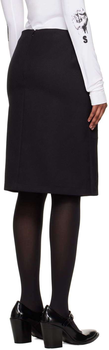 Raf Simons Black Paneled Midi Skirt