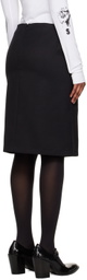 Raf Simons Black Paneled Midi Skirt