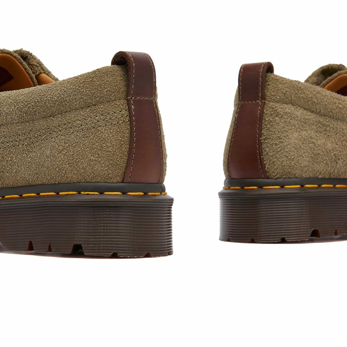 Dr. Martens Men's Lowell Hairy Suede Shoe Sneakers in Olive