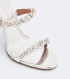 Amina Muaddi Elizabeth embellished metallic leather mules