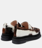 Simone Rocha Heart Toe calf hair platform loafers