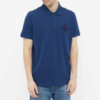 Moncler Men's Macro Logo Polo Shirt in Navy