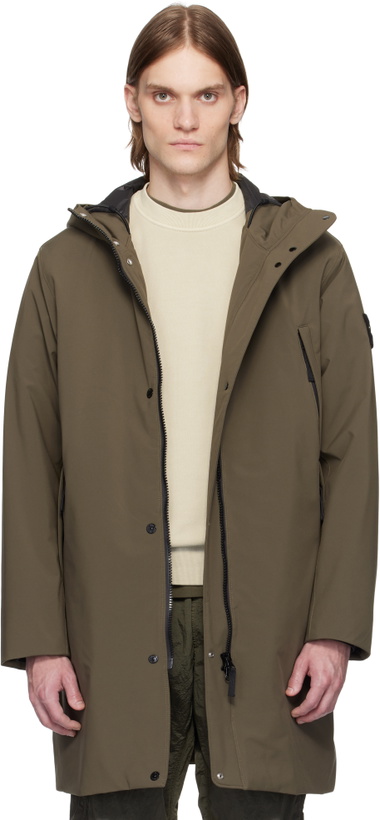 Photo: Stone Island Khaki Soft Shell-R-E.Dye Technology Coat