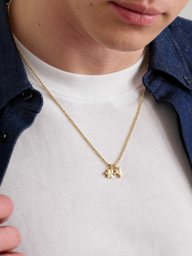 Photo: Greg Yuna - Babÿ Umlaut Initial 18-Karat Gold Diamond Pendant Necklace