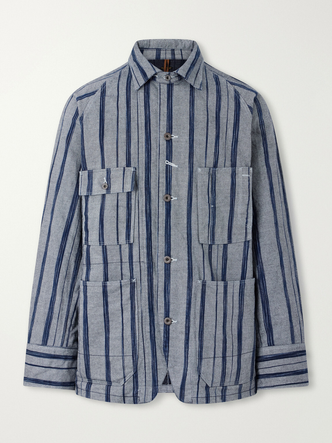 KAPITAL - Cactus Striped Cotton-Kasuri Jacket - Blue