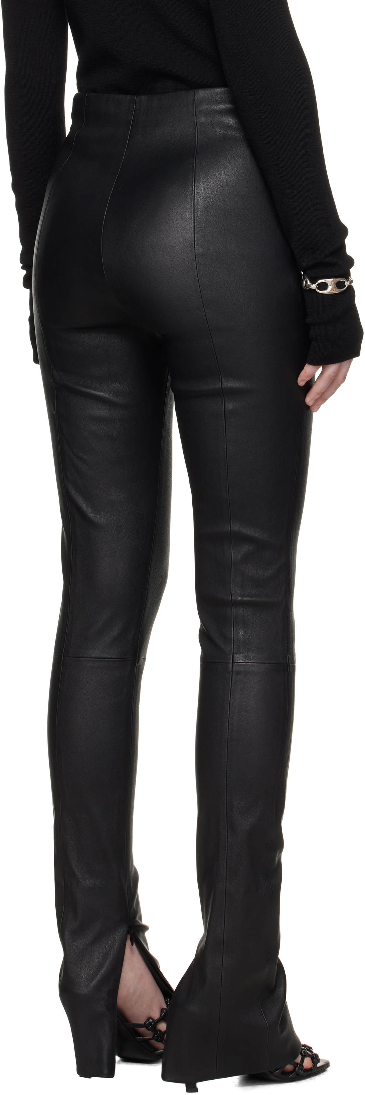 R2W Black Lega Leather Pants