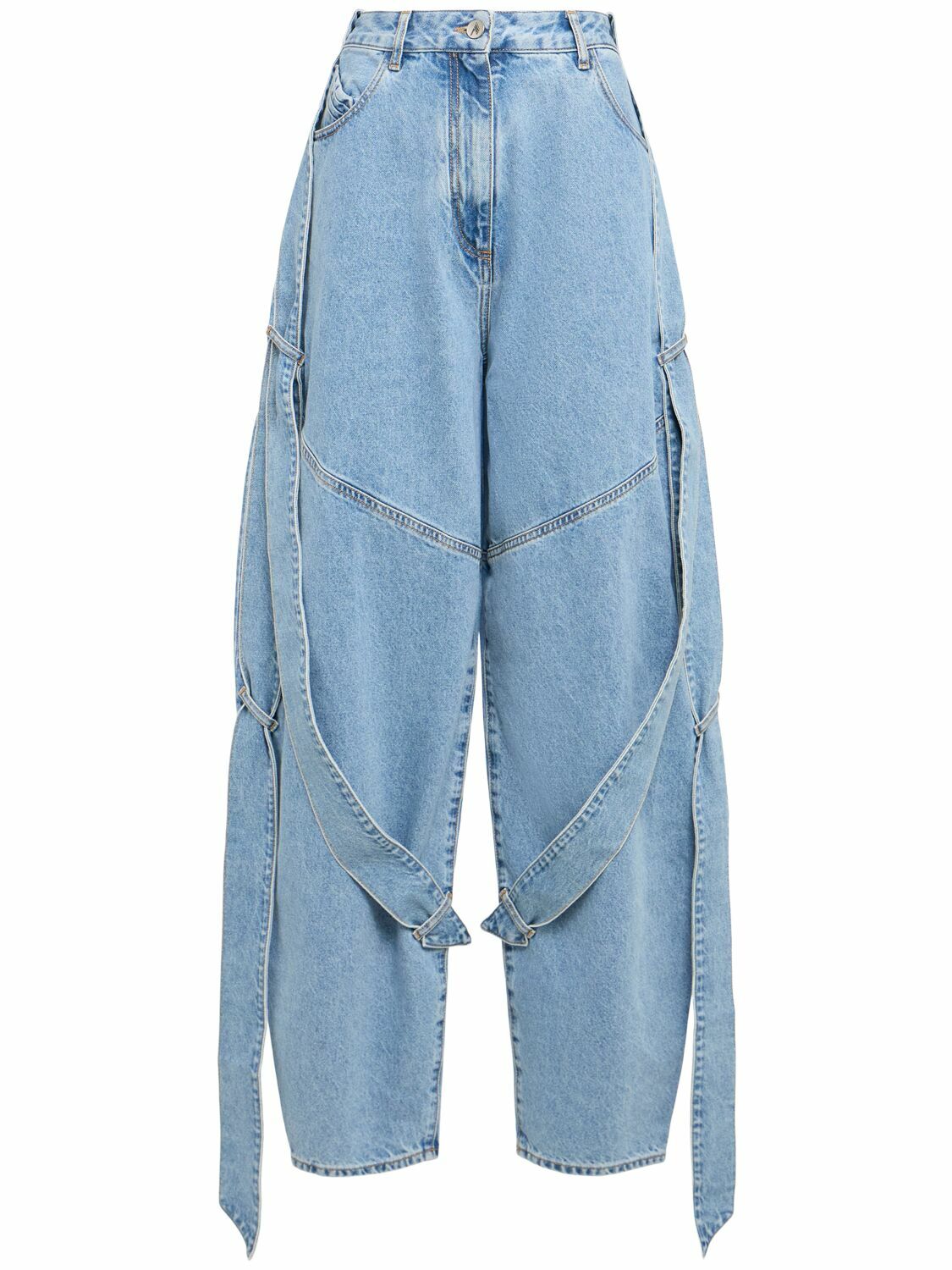 THE ATTICO WBC00007PAA094AA010 関税送料込 Low-rise straight cargo jeans in grey - The Attico | Mytheresa