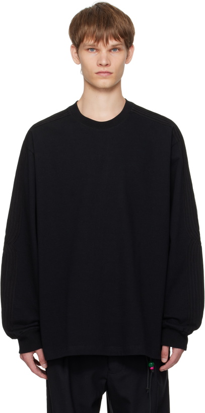 Photo: Song for the Mute Black Appliqué Oversized Crew Neck Sweatshirt