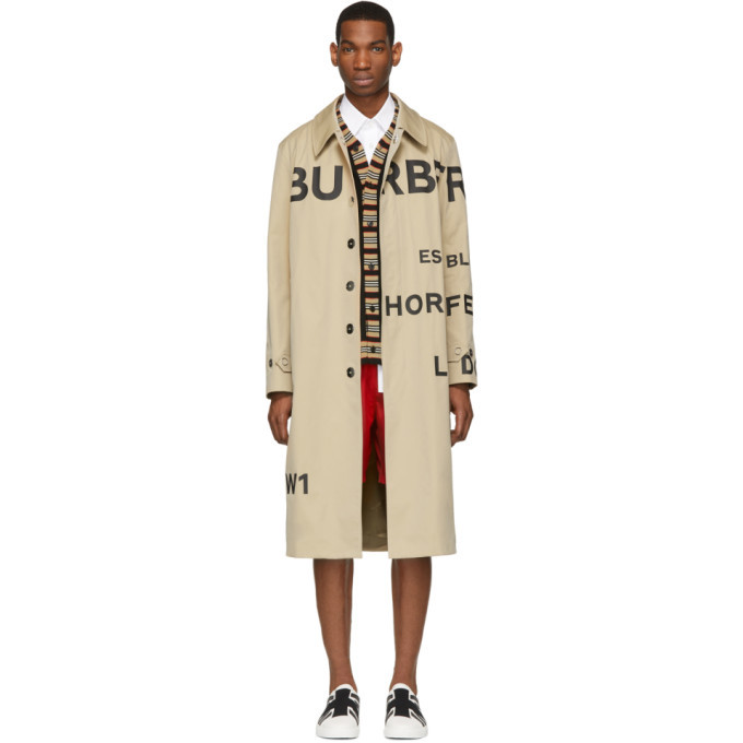 Photo: Burberry Tan Horseferry Print Car Coat