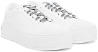 Moschino White Bumps & Stripes Sneakers