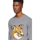 Maison Kitsune Grey Fox Head Sweater
