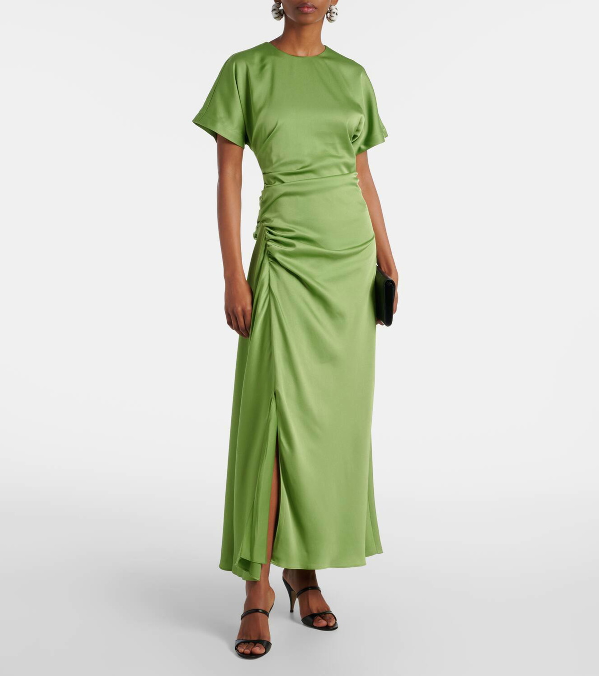 Simkhai Marabella ruched satin maxi dress