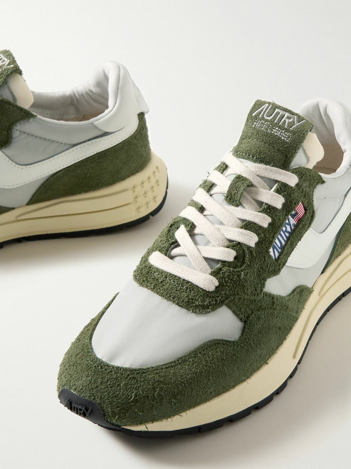 Autry - Reelwind Low Leather-Trimmed Suede and Shell
