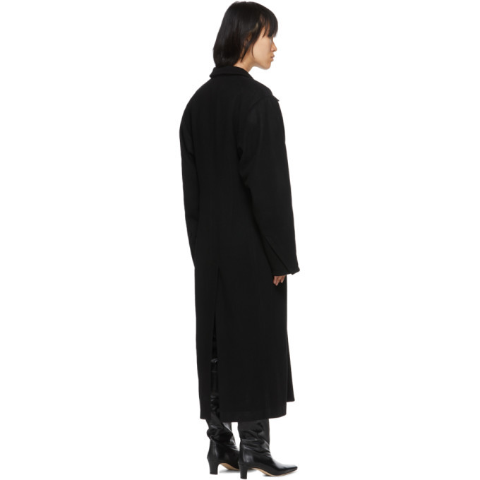 Situationist Black Oversize Shoulder Coat