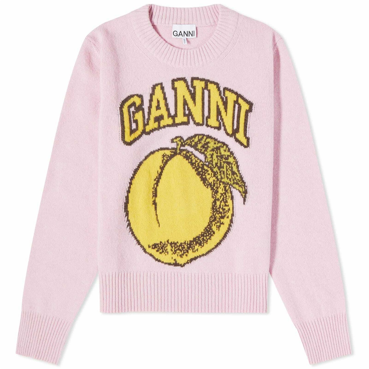Photo: GANNI Women's Graphic O-Neck Pullover in Coral Blush