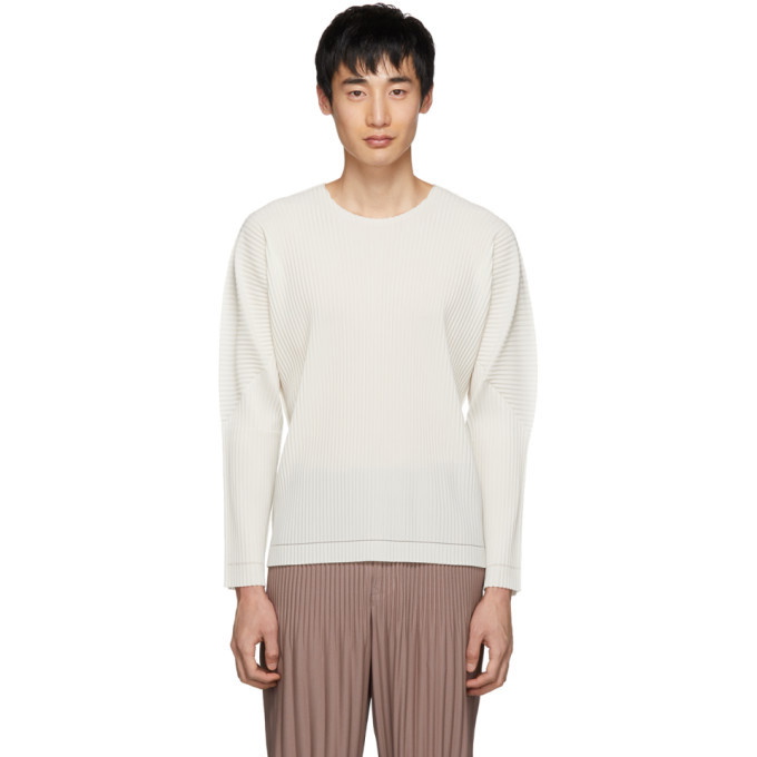 Photo: Homme Plisse Issey Miyake Off-White A-POC Inside Pleated Long Sleeve T-Shirt
