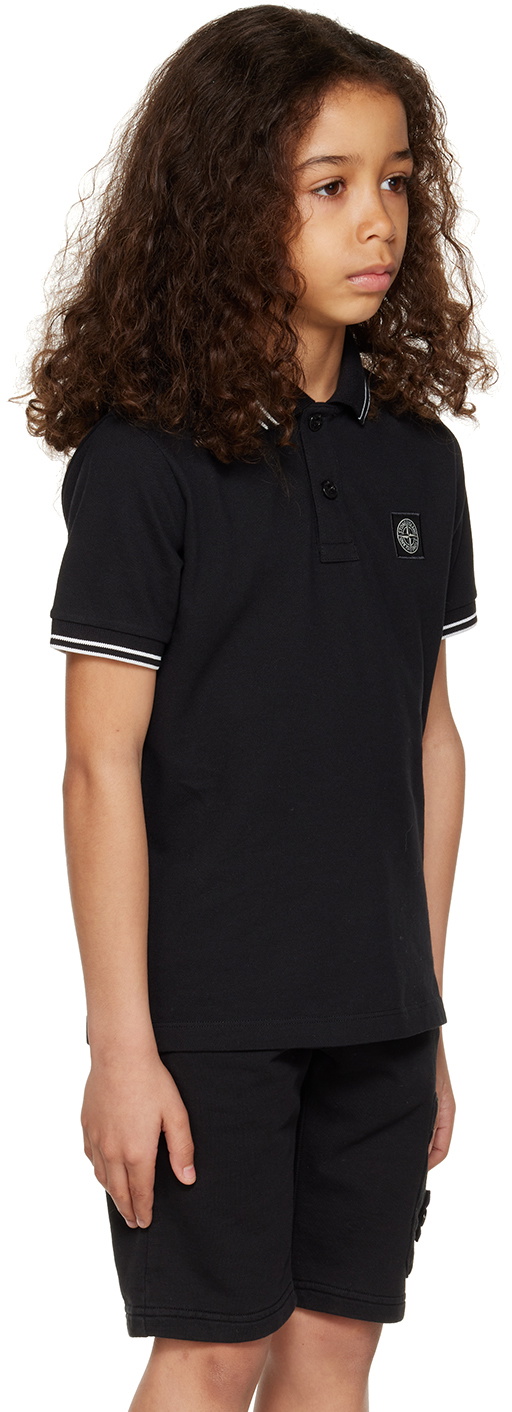 Stone Island Junior Kids Navy Ribbed Polo