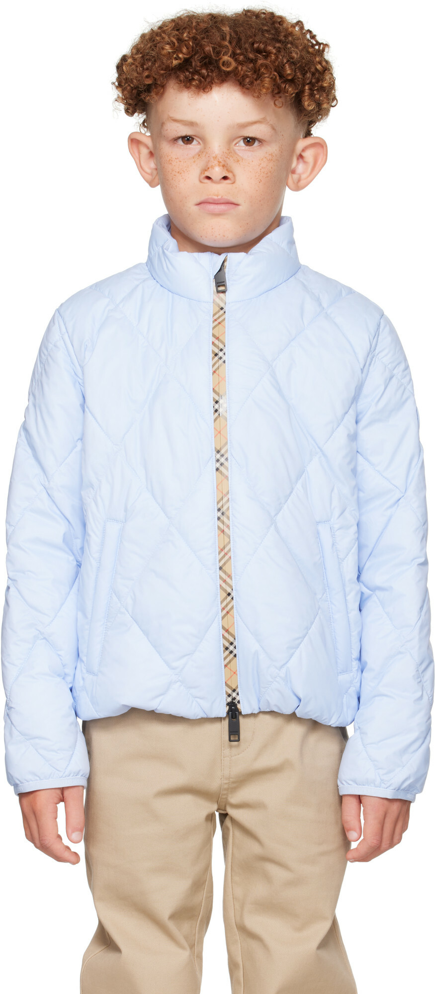 Burberry Kids Blue Quilted Nylon Jacket