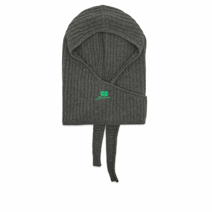 Photo: GANNI Women's Core Future Wool Knit Balaclava in Charcoal Grey 