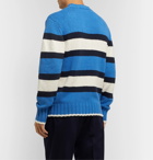 Officine Generale - Striped Cotton-Blend Sweater - Blue