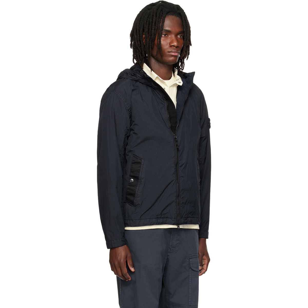 Stone Island Navy 4100001 Crinkle Reps NY Jacket