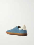 Officine Creative - Halo 001 Leather-Trimmed Suede Sneakers - Blue
