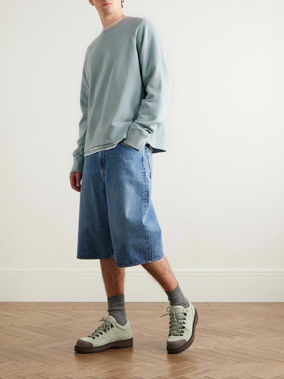 Folk - Cotton-Blend Jersey Sweatshirt - Blue