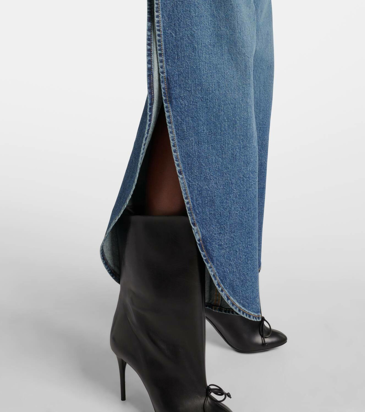 Alaïa Petal high-rise barrel-leg jeans ALAÏA