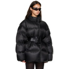 Balenciaga Black Belted Hourglass Short Puffer Down Jacket