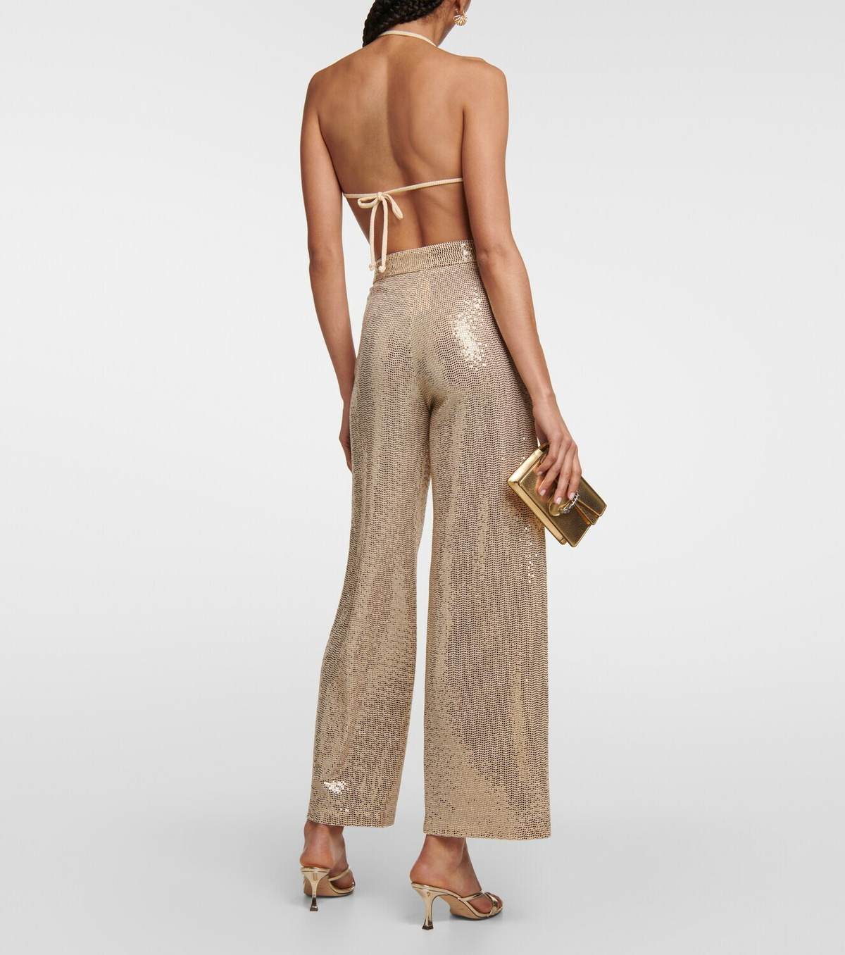 Dodo Bar Or Sequined high-rise wide-leg pants