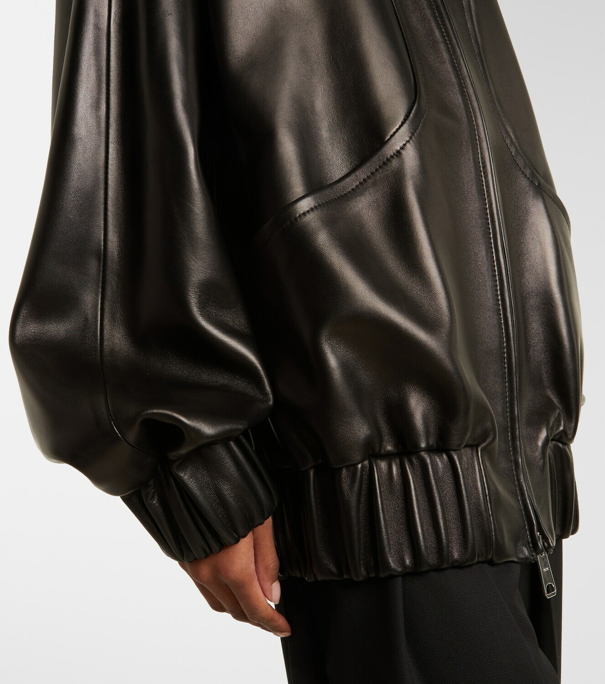 Khaite Sigi shearling-trimmed leather jacket