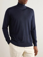 Caruso - Wool, Silk and Cashmere-Blend Rollneck Sweater - Blue