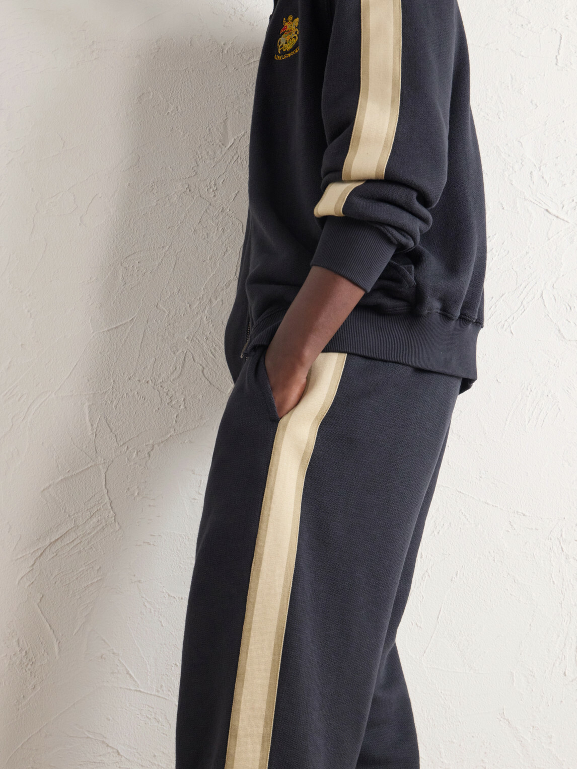 Aimé Leon Dore - Straight-Leg Striped Cotton Sweatpants - Black
