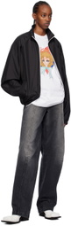 Pushbutton Black Raglan Jacket