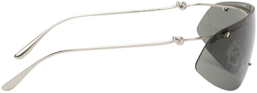 Bottega Veneta Knot Sunglasses Shiny Silver Bottega Veneta Knot Sunglasses in Shiny Silver | FWRD main image 4