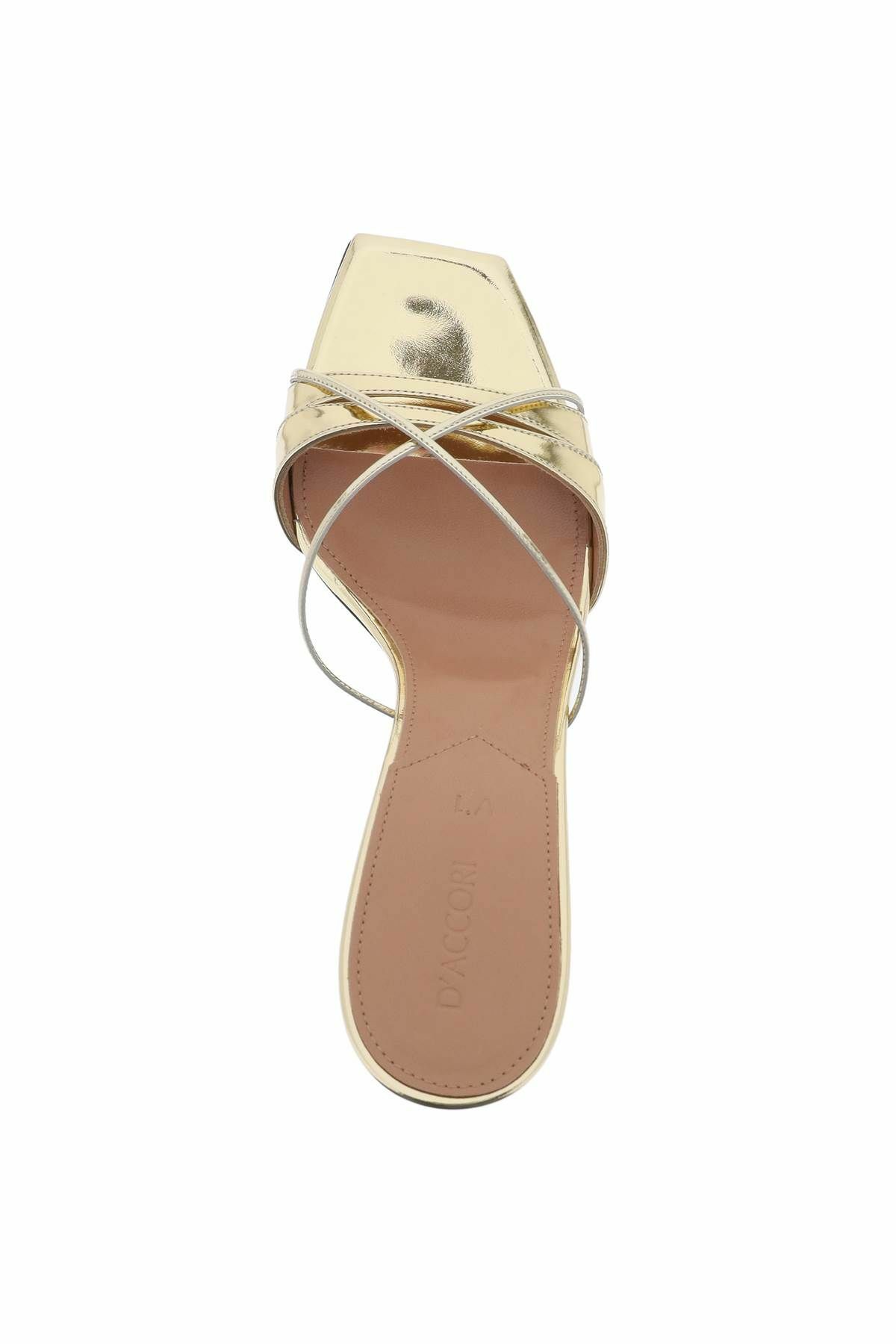 D'ACCORI metallic leather lust mules Gold