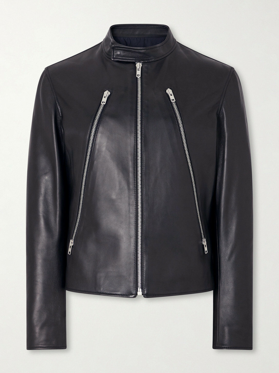 Maison Margiela - Zip-Detailed Leather Biker Jacket - Black